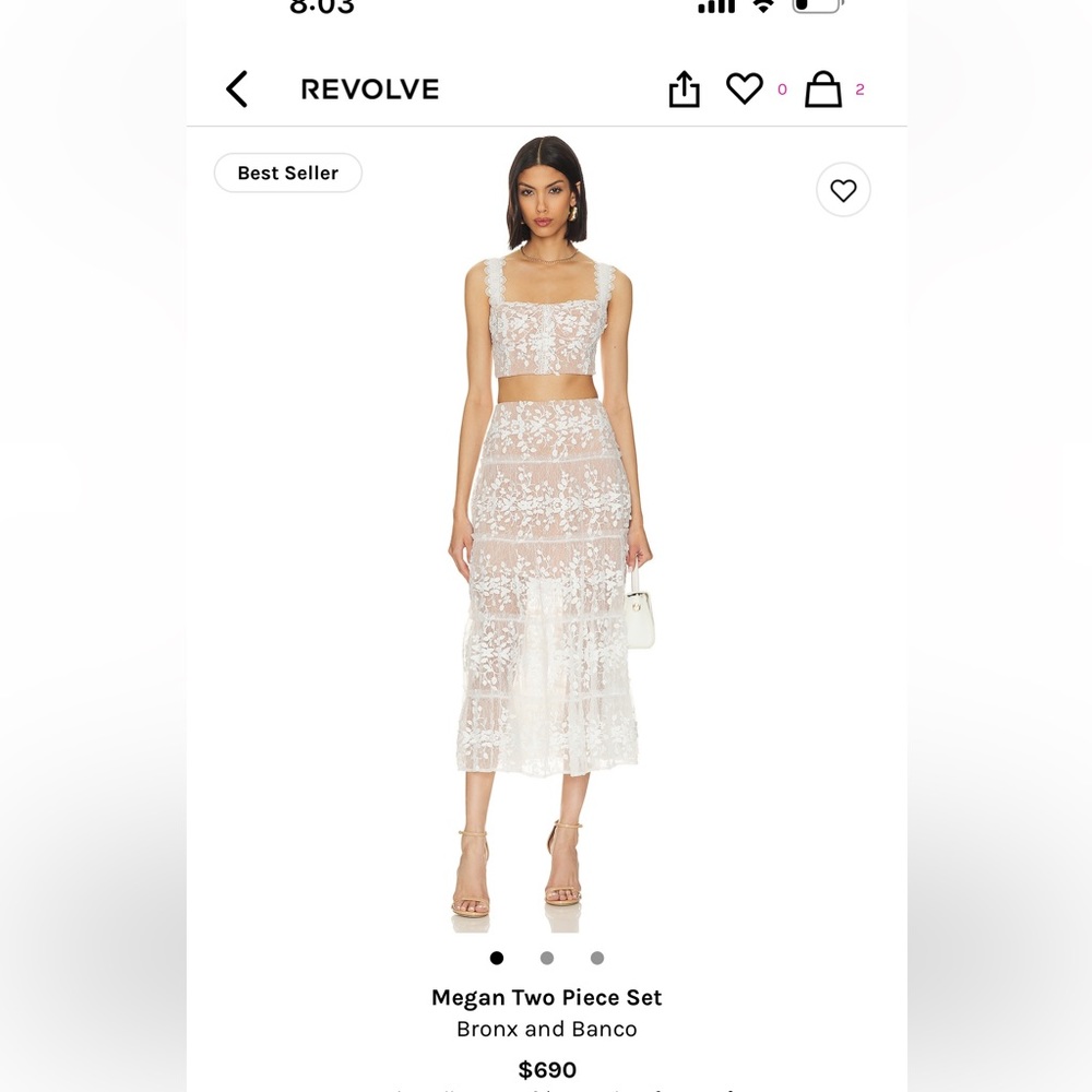 Size small two piece white set